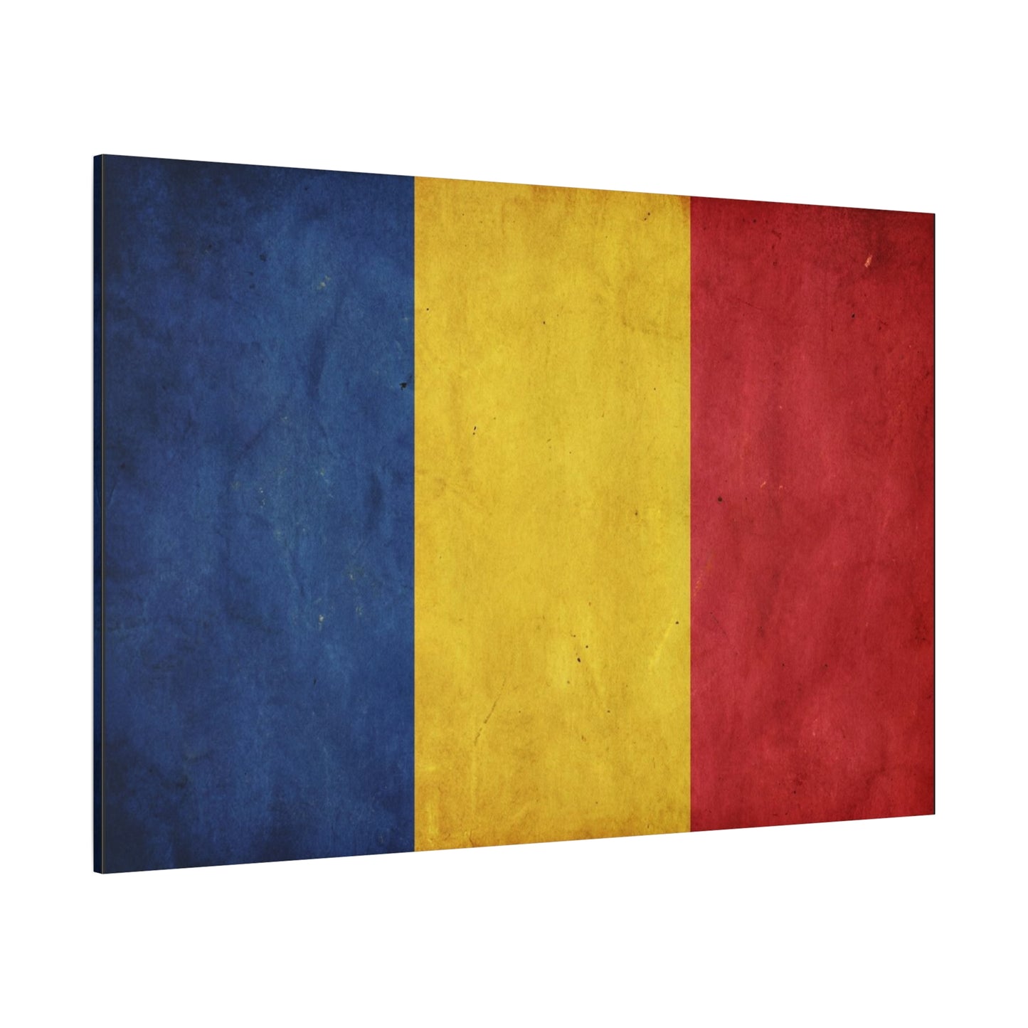 Romania Flag Canvas Wall Art - Vintage Tricolor Country Print, Rustic Patriotic Decor - Textured Cotton Canvas - Living Room Home Decoration, Office Accent - Living Room Wall Decor - Ready to Hang