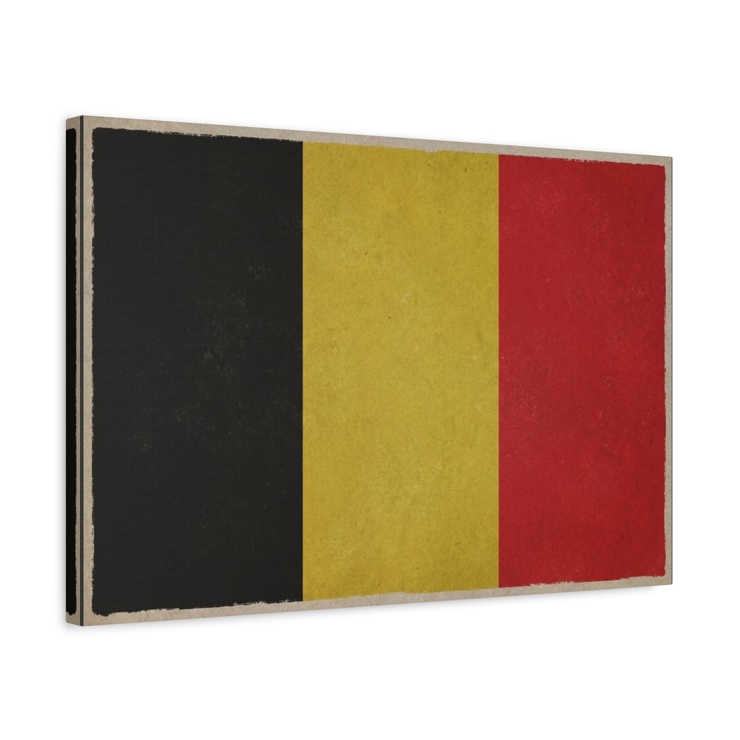 Belgium Flag Canvas Wall Art - Vintage Belgian Flag Print, Black Yellow Red Wall Decor - Rustic Patriotic Artwork - Living Room Home Decoration - Bedroom Home Decoration - Modern Farmhouse Style
