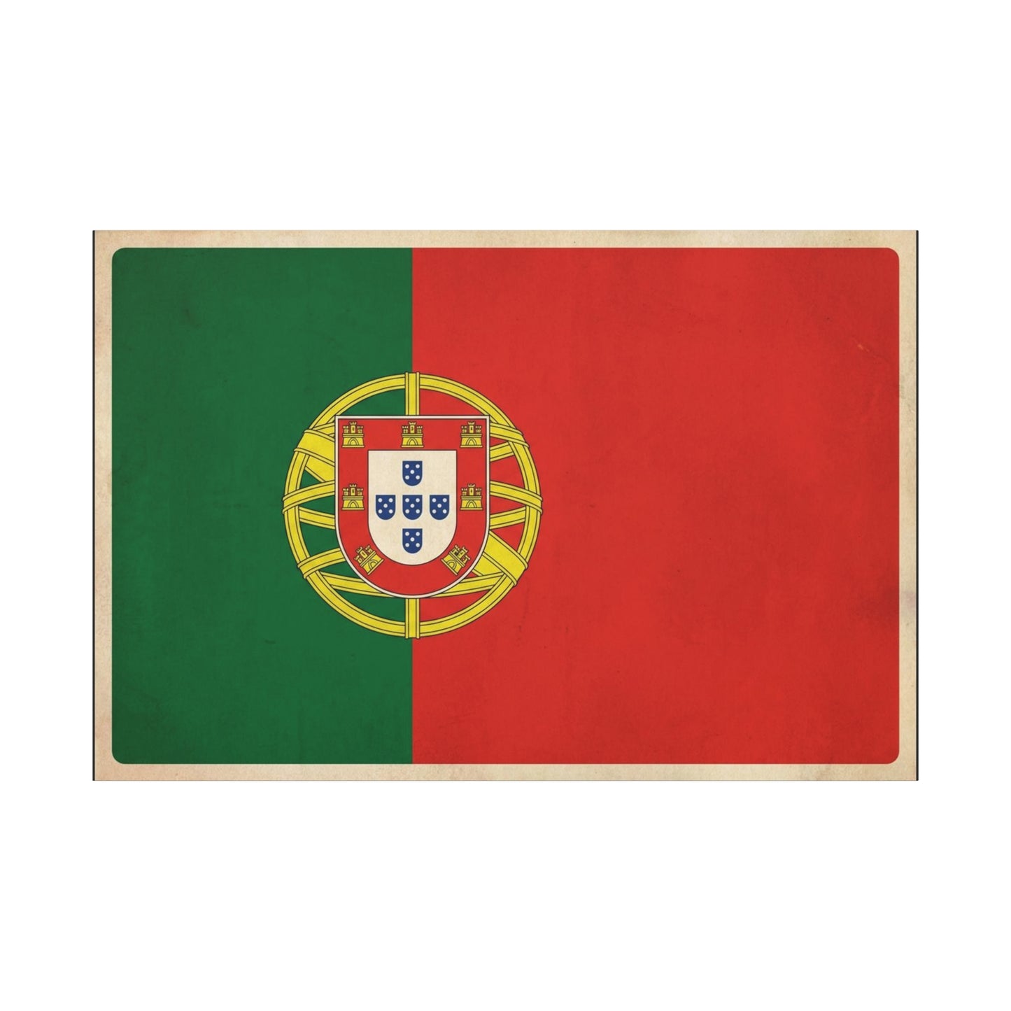 Portugal Flag Canvas Wall Art - Vintage Portuguese Flag Print, Heritage Decor - Matte Cotton Artwork - Traditional Style, Living Room Decoration - Living Room Wall Decor - Bedroom Home Decoration
