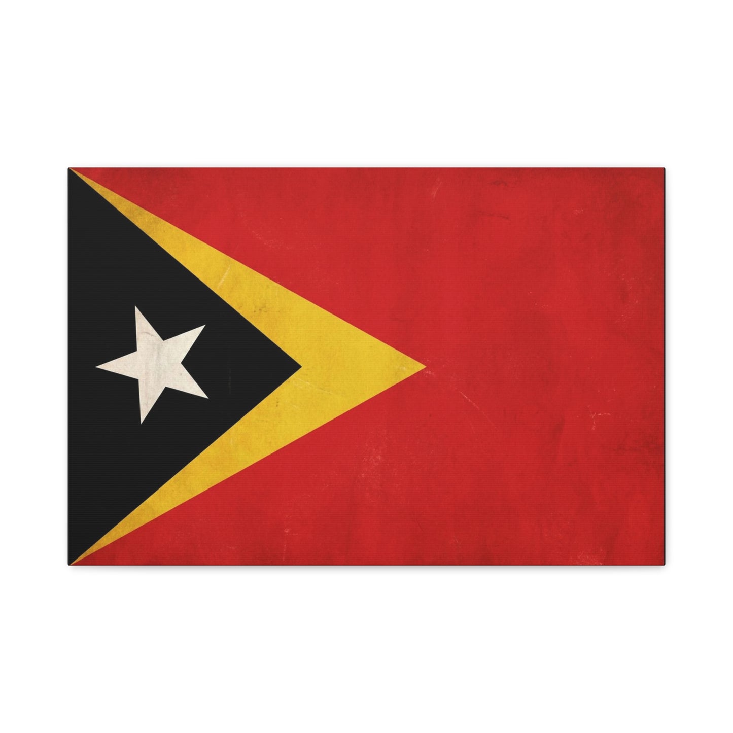 Timor-Leste Flag Canvas Wall Art - East Timor National Pride Decor, Vintage Red Black Yellow Banner Print - Patriotic Traditional Style - Living Room Wall Decor - Bedroom Home Decoration