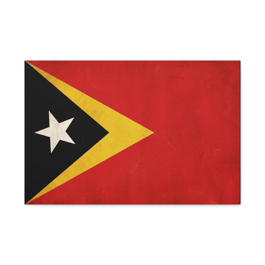 Timor-Leste Flag Canvas Wall Art - East Timor National Pride Decor, Vintage Red Black Yellow Banner Print - Patriotic Traditional Style - Living Room Wall Decor - Bedroom Home Decoration
