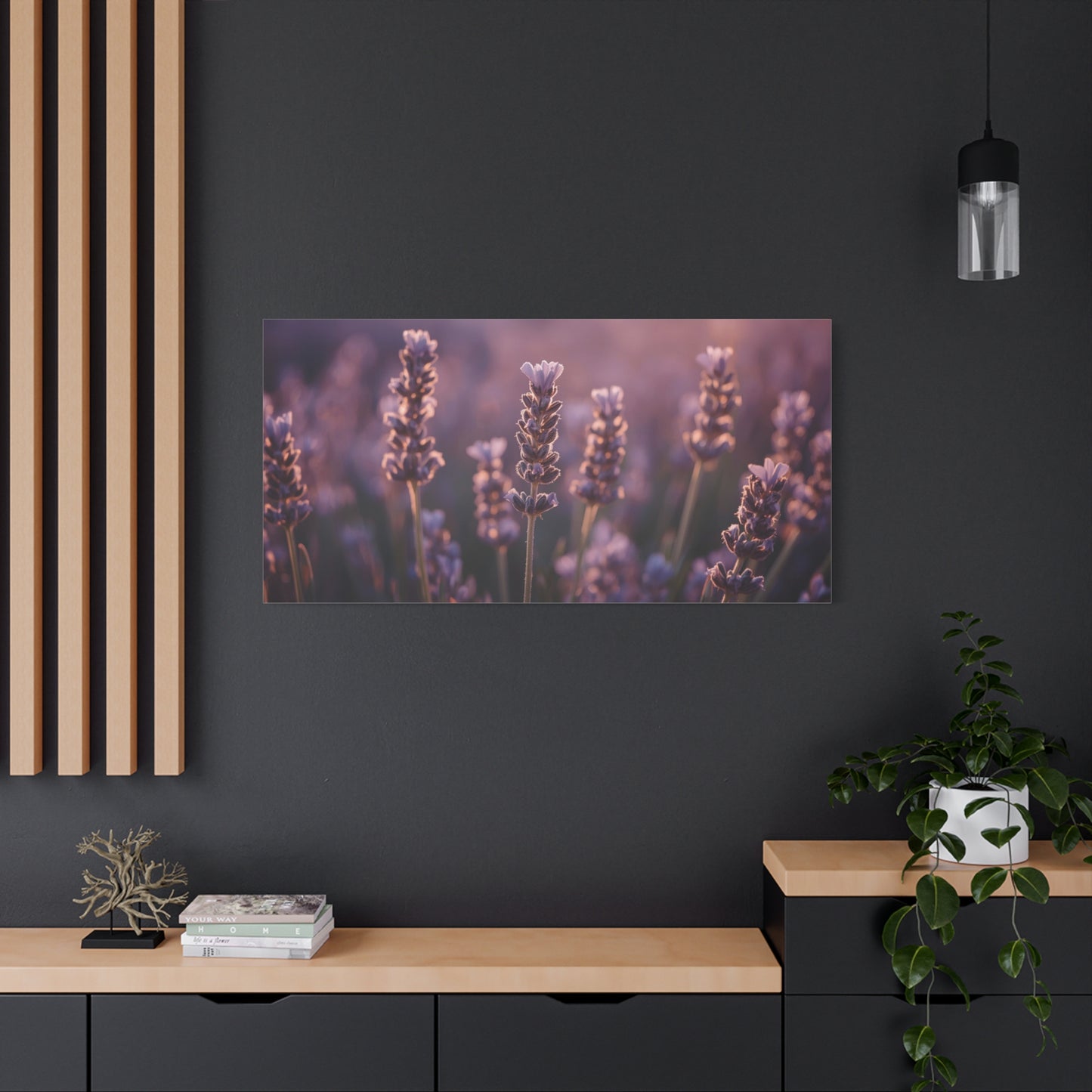 Lavender Field Canvas Art Print - Soft Purple Botanical Art Print, Cotton Matte Decor - Serene Bedroom Accent, Living Room Decoration, Spa Style Interior, Office Display - Living Room Wall Decor