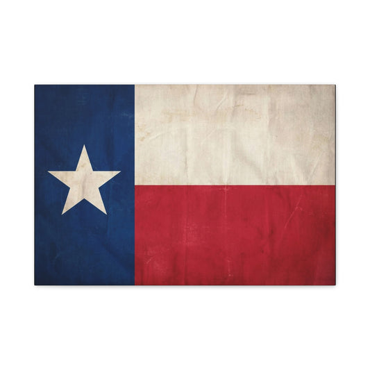 Texas Flag Canvas Wall Art - Vintage Lone Star State Print, Rustic Patriotic Decor - Matte Cotton Artwork - Living Room Wall Decor, Office Accent - Bedroom Home Decoration - Bedroom Home Decoration