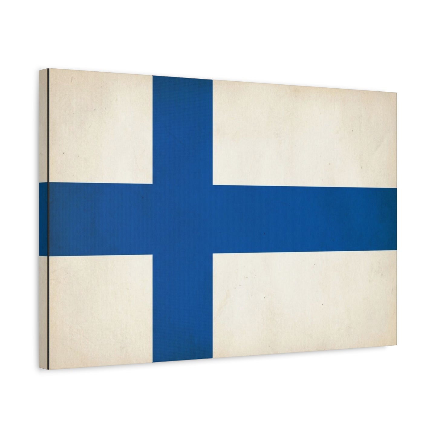 Finland Flag Canvas Wall Art - Blue Nordic Cross Finnish Country Print - Vintage Minimalist Patriotic Decor - Living Room Wall Decor, Bedroom Home Decoration, Office Art - Bedroom Home Decoration