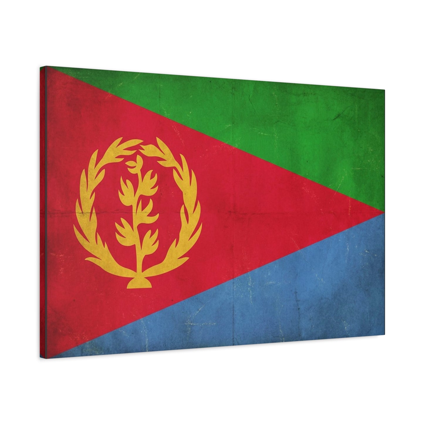 Eritrea Flag Canvas Wall Art - Vintage Eritrean National Flag Print, Distressed Patriotic Country Decor - Colorful Typography Style - Living Room Wall Decor - Ready to Hang - Bedroom Home Decoration