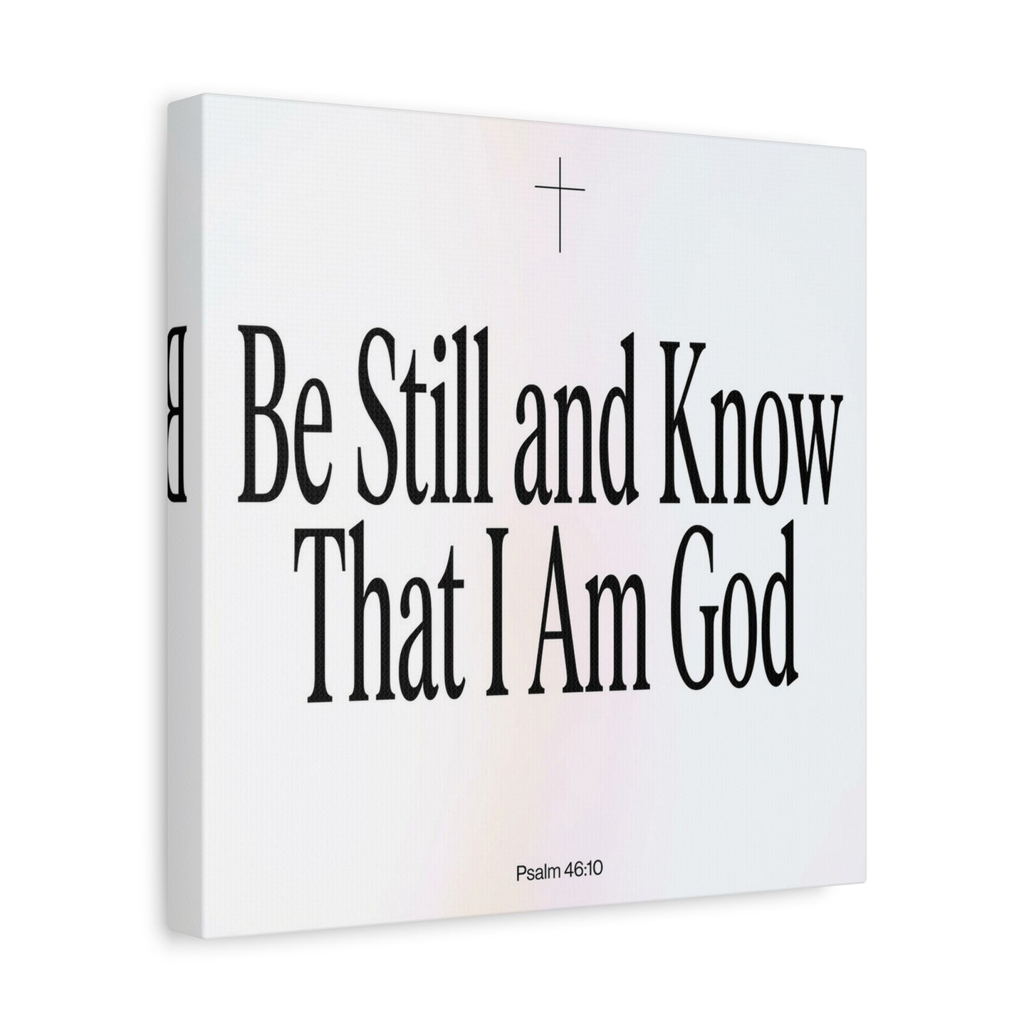 "Be Still And Know That I Am God" Canvas Wall Art - Psalm 46:10 Christian Bible Verse Scripture Print - Minimalist Black White Cross Decor - Bedroom Living Room Home Office Wall Hanging