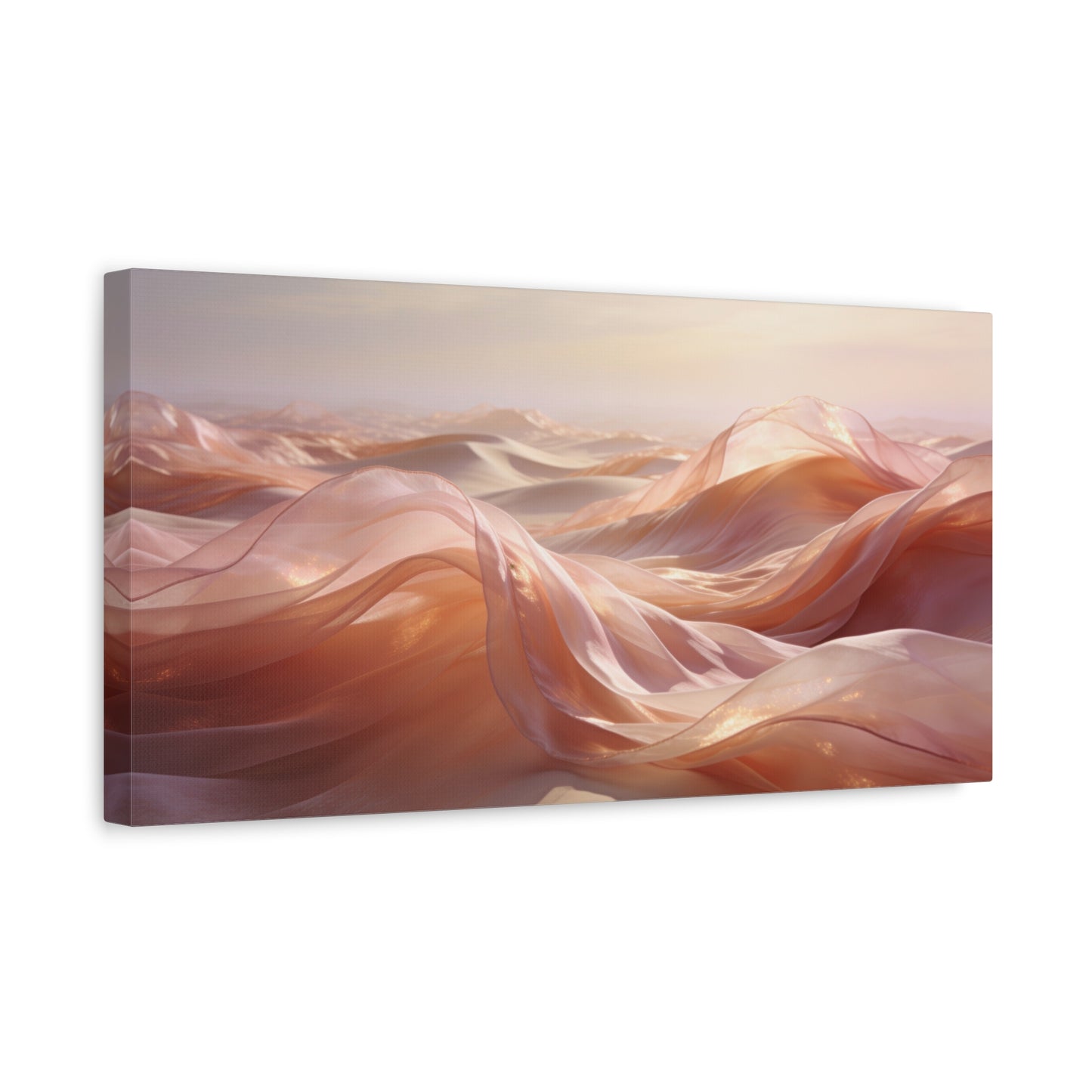 Blush Abstract Desert Dunes Canvas Wall Art - Ethereal Flowing Fabric Landscape - Modern Matte Print - Pink Beige Contemporary Style - Living Room Wall Decor Bedroom Home Decoration - Ready to Hang