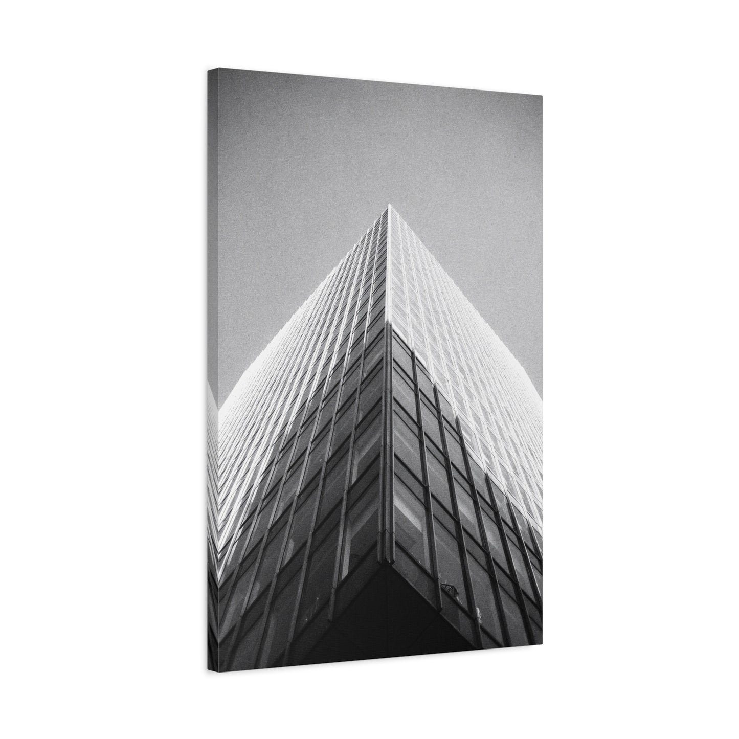 Black And White Skyscraper Canvas Wall Art - Modern Architectural Art Print, Minimalist Cityscape Decor, Contemporary Office Wall Art, Lobby Accent, Living Room Decoration - Ready to Hang