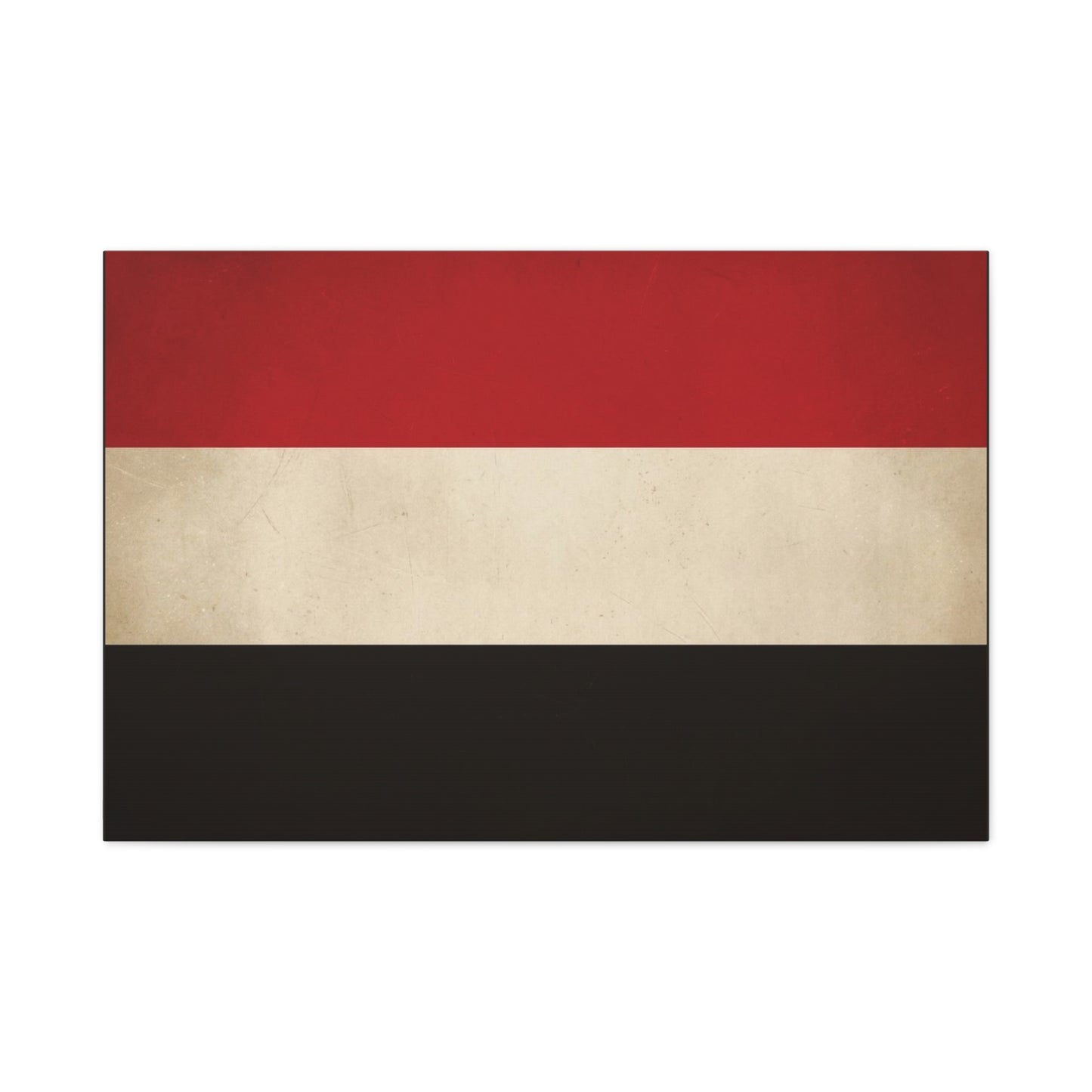 Yemen Flag Canvas Wall Art - Red White Black Horizontal Banner Print - Minimalist Patriotic Artwork - Contemporary Wall Decor For Living Room Bedroom Office Display - Bedroom Home Decoration