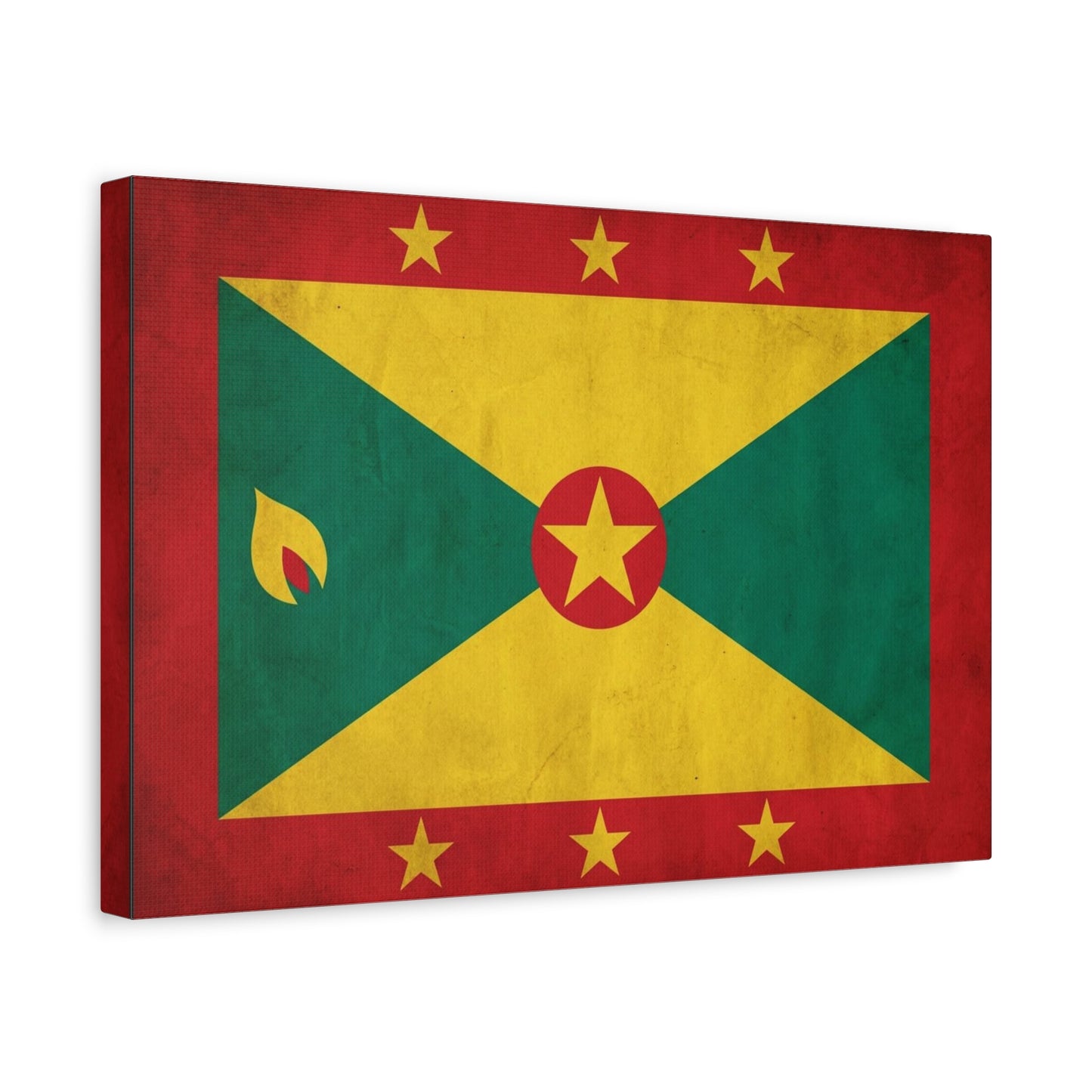 Grenada Flag Canvas Wall Art - Vintage Caribbean Nation Print, Rustic Patriotic Home Accent, Cultural Heritage Artwork, Living Room Decoration, Office Display - Office Wall Art - Ready to Hang