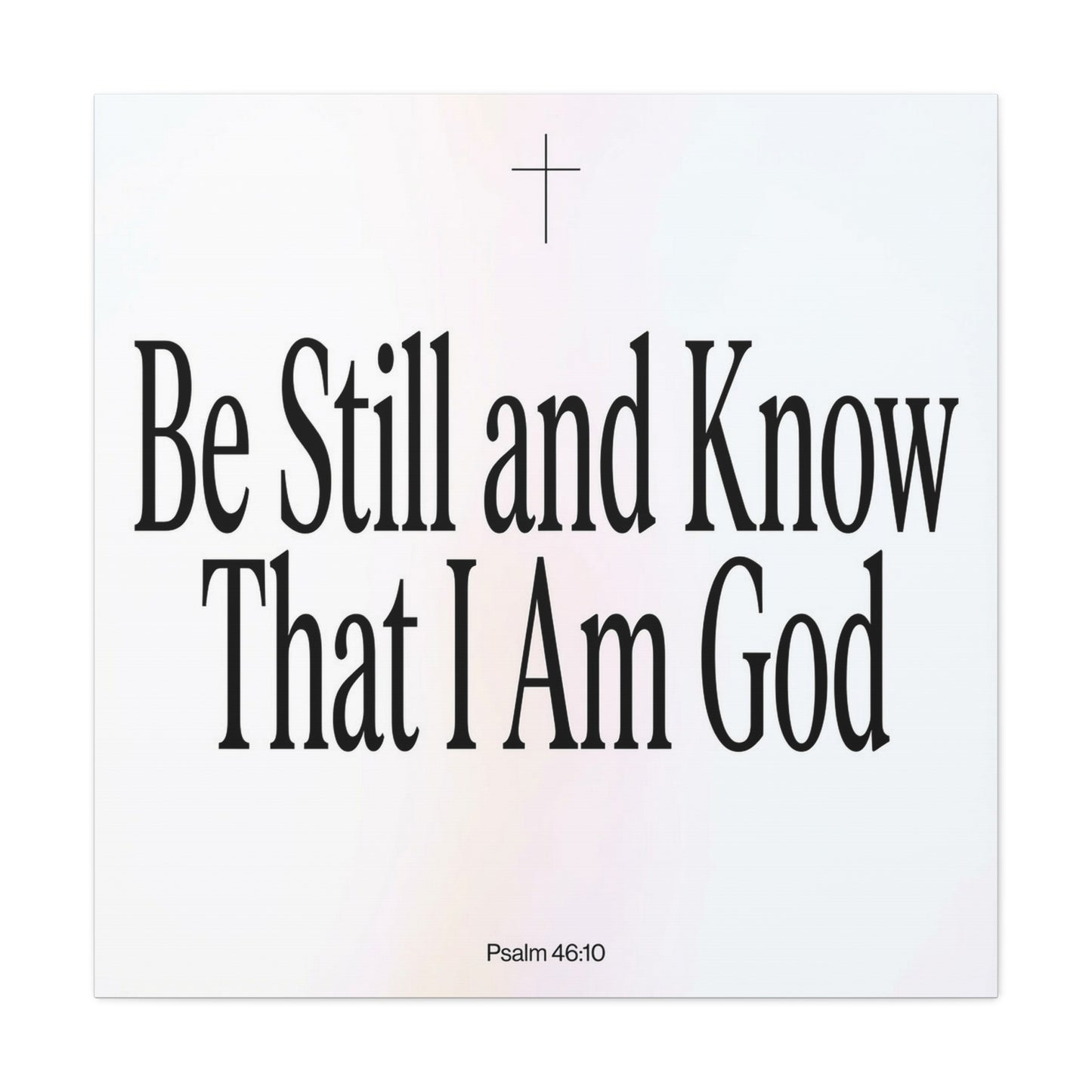"Be Still And Know That I Am God" Canvas Wall Art - Psalm 46:10 Christian Bible Verse Scripture Print - Minimalist Black White Cross Decor - Bedroom Living Room Home Office Wall Hanging