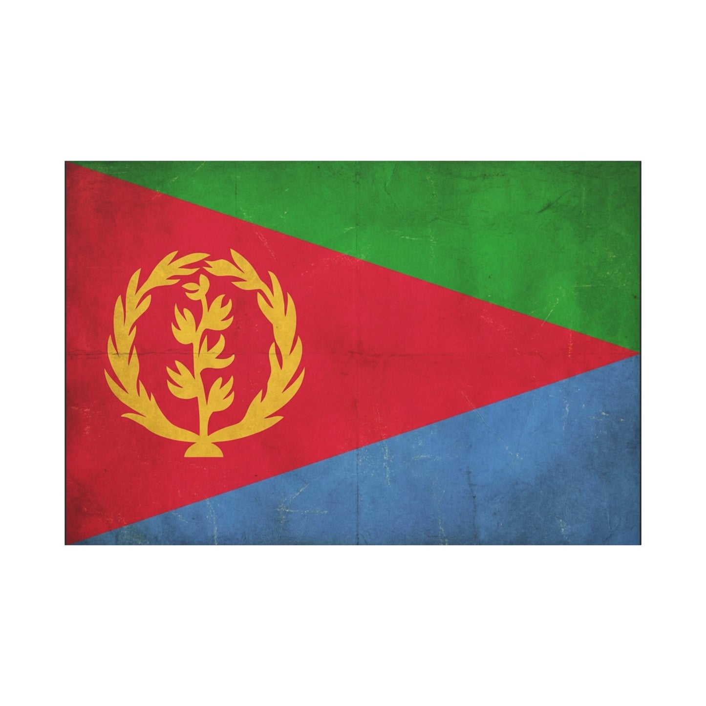 Eritrea Flag Canvas Wall Art - Vintage Eritrean National Flag Print, Distressed Patriotic Country Decor - Colorful Typography Style - Living Room Wall Decor - Ready to Hang - Bedroom Home Decoration