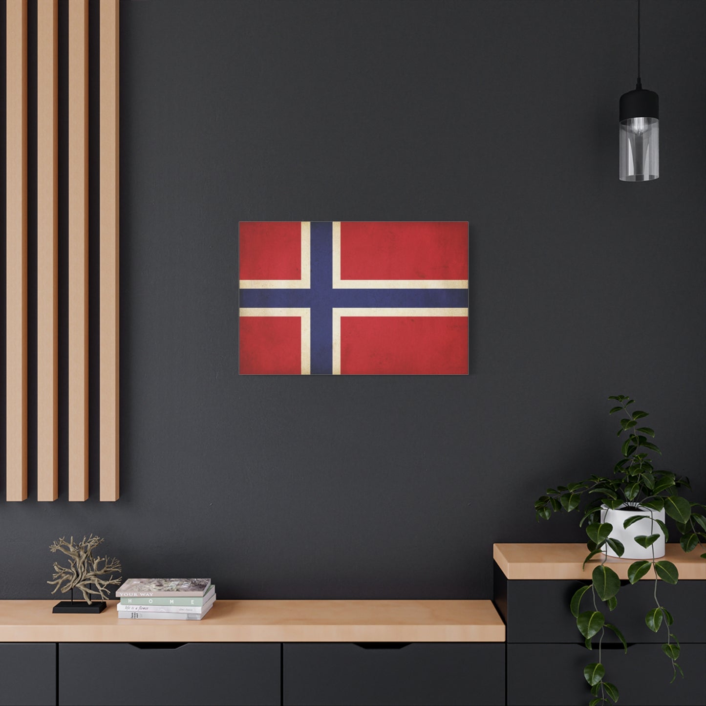 Iceland Flag Canvas Wall Art - Vintage Nordic Country Banner Print, Patriotic Red Blue White Design - Rustic Travel Style - Living Room Wall Decor, Bedroom Home Decoration - Bedroom Home Decoration