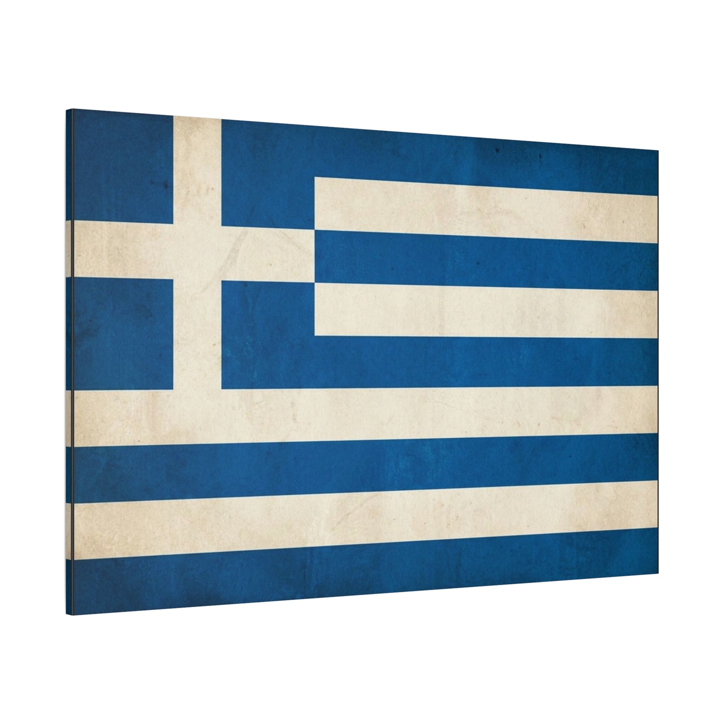 Greek Flag Canvas Wall Art - Vintage Greece National Banner Print, Blue And White Hellenic Stripe Design - Rustic Patriotic Decor - Living Room Wall Decor - Bedroom Home Decoration - Ready to Hang