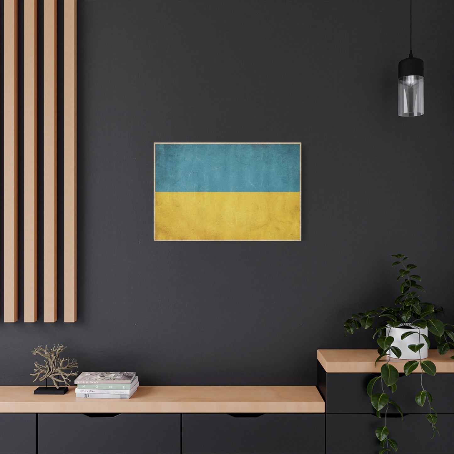 Ukraine Flag Canvas Wall Art - Blue And Yellow Distressed Country Print - Vintage Patriotic Decor, Matte Canvas Print - Living Room Wall Decor, Office Art - Bedroom Home Decoration - Ready to Hang