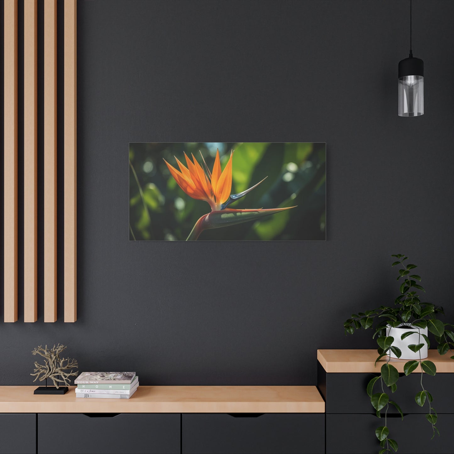 Bird Of Paradise Canvas Wall Art - Tropical Floral Botanical Art Print - Matte Cotton Art Print, Contemporary Nature Wall Decor - Living Room Bedroom Office Accent - Bedroom Home Decoration