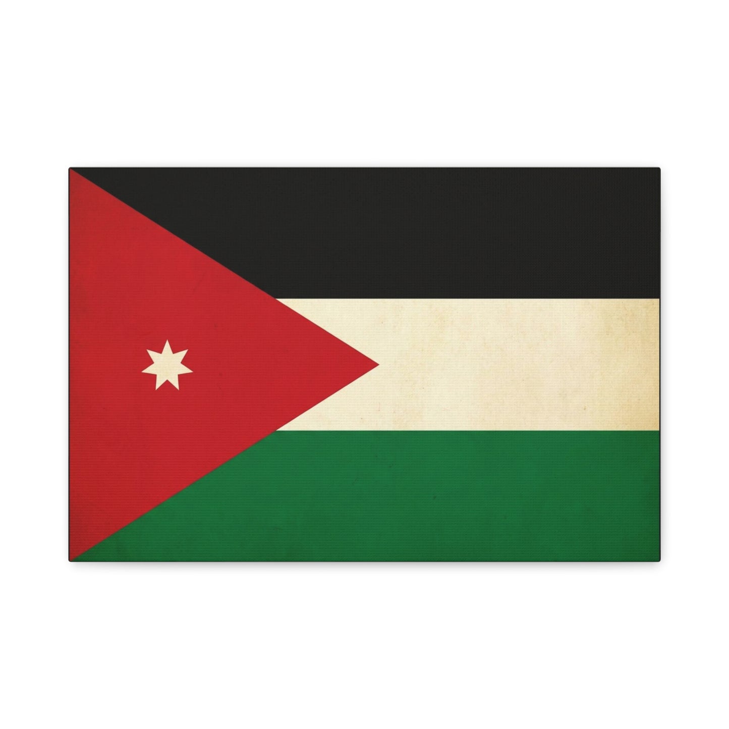 Jordan Flag Canvas Wall Art - Jordanian Pride Decor, Vintage National Banner Print, Matte Cotton Artwork, Living Room Wall Decor, Bedroom Home Decoration, Office Art Accent - Bedroom Home Decoration