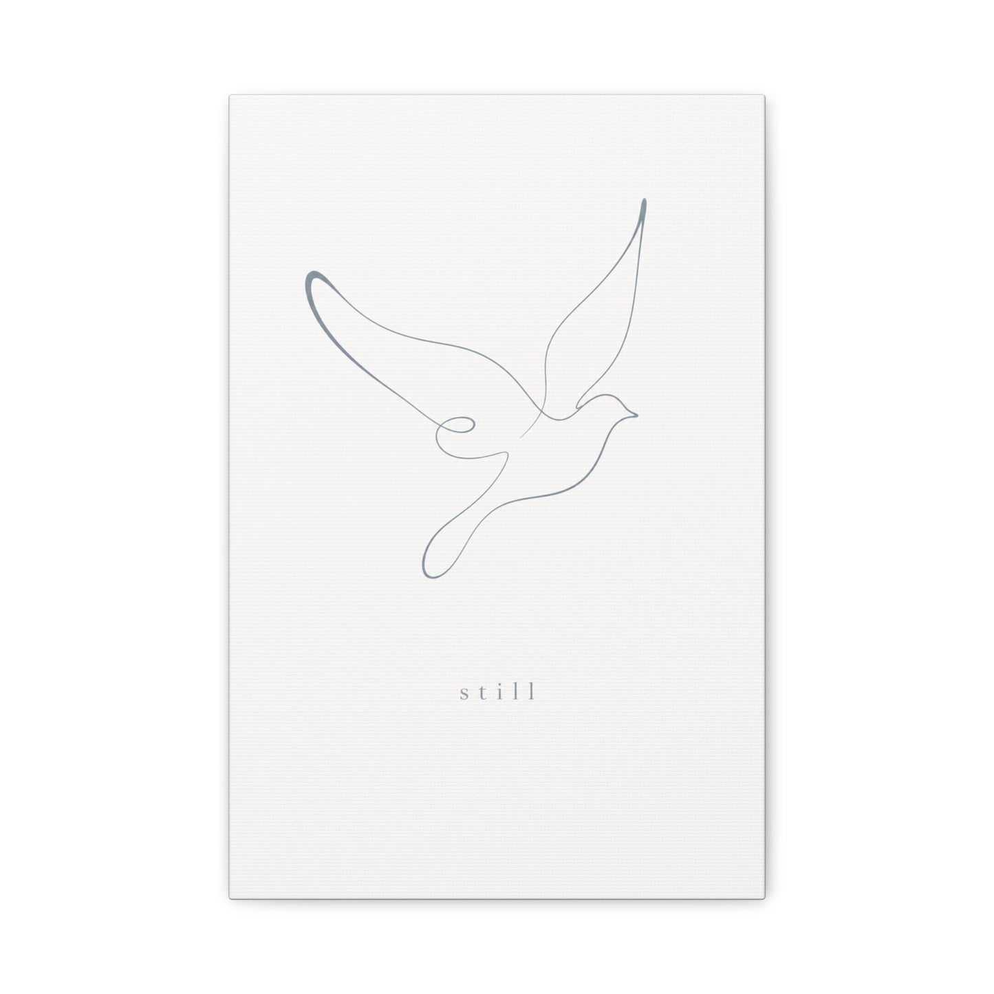 "Still" Dove Canvas Wall Art - Minimalist Line Drawing Bird Print, Calm Neutral Typography Decor - Modern Bedroom Home Decoration, Meditation Space Accent, Living Room Wall Decor - Ready to Hang