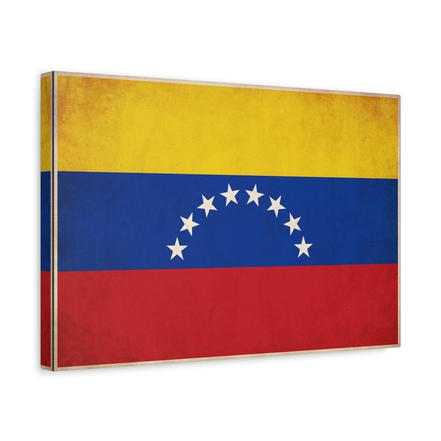 Venezuela Flag Canvas Wall Art - Vintage Venezuelan Pride Decor, Patriotic Country Banner Print - Textured Tricolor Design - Living Room Wall Decor, Office Art - Bedroom Home Decoration