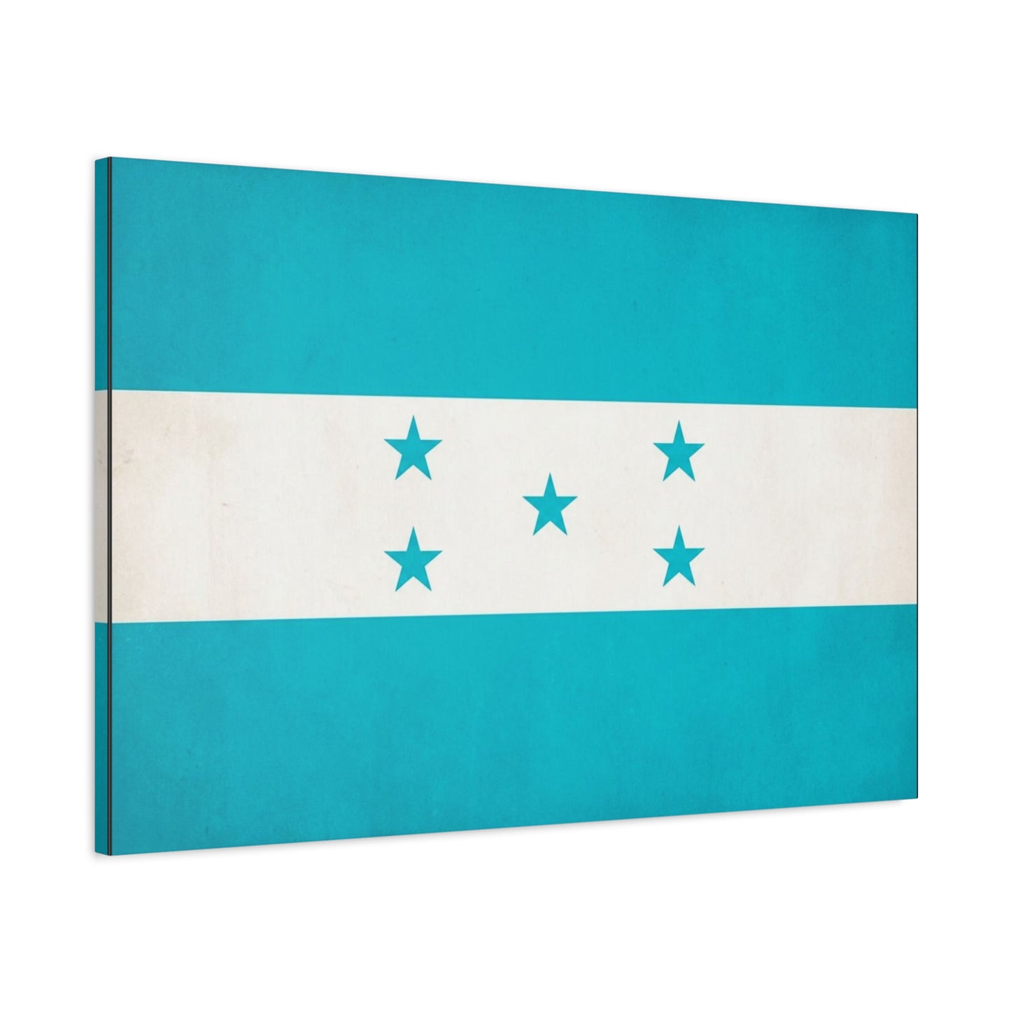 Honduras Flag Canvas Wall Art - Blue And White Five Star National Print - Minimalist Patriotic Decor - Cotton Canvas Style - Living Room Wall Decor, Office Art Accent - Bedroom Home Decoration