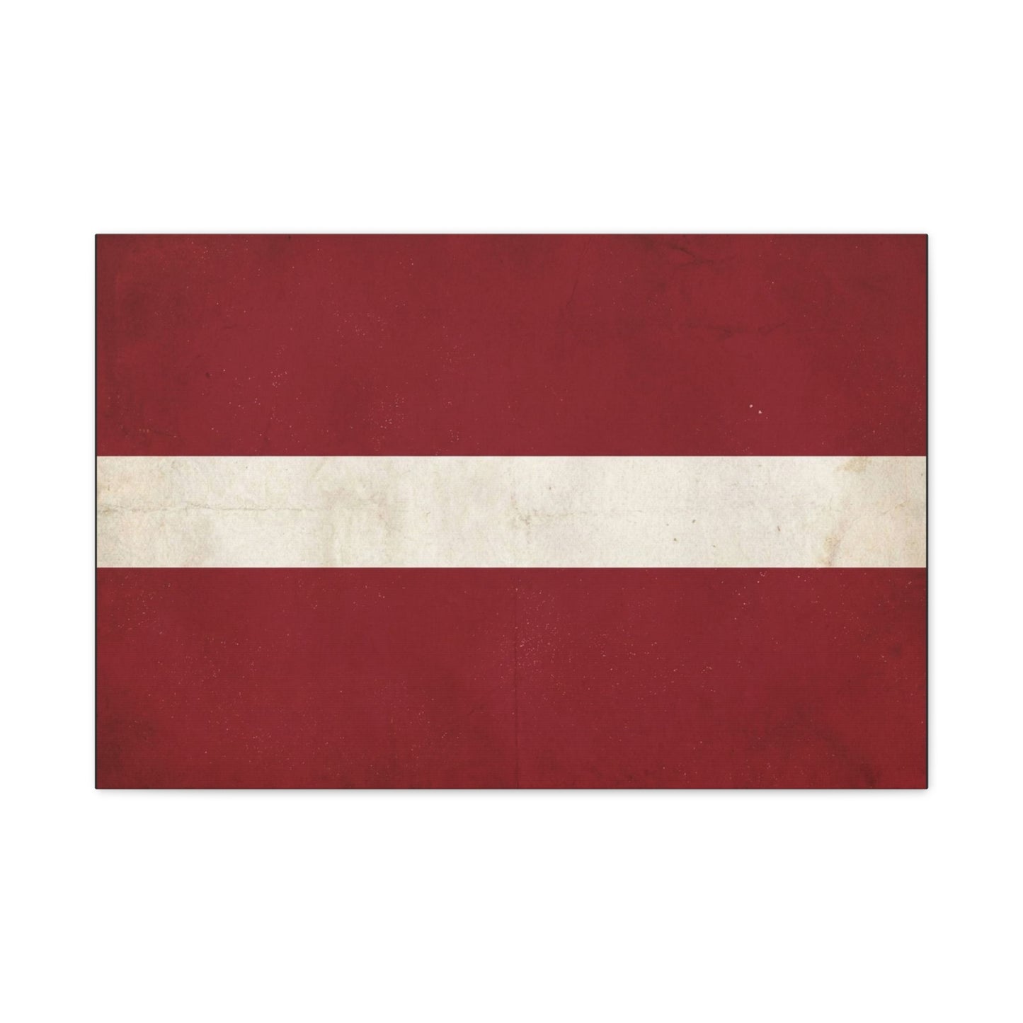 Latvia Flag Canvas Wall Art - Vintage Red White Horizontal Stripe Print, Distressed Patriotic Artwork - Minimalist Traditional Style - Living Room Wall Decor Bedroom Home Decoration - Ready to Hang