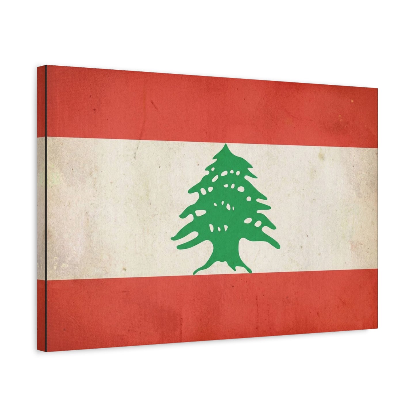 Lebanon Flag Canvas Wall Art - Vintage Cedar Tree Patriotic Print, Distressed Red White Green Artwork - Traditional Style, Living Room Wall Decor, Bedroom Home Decoration - Bedroom Home Decoration