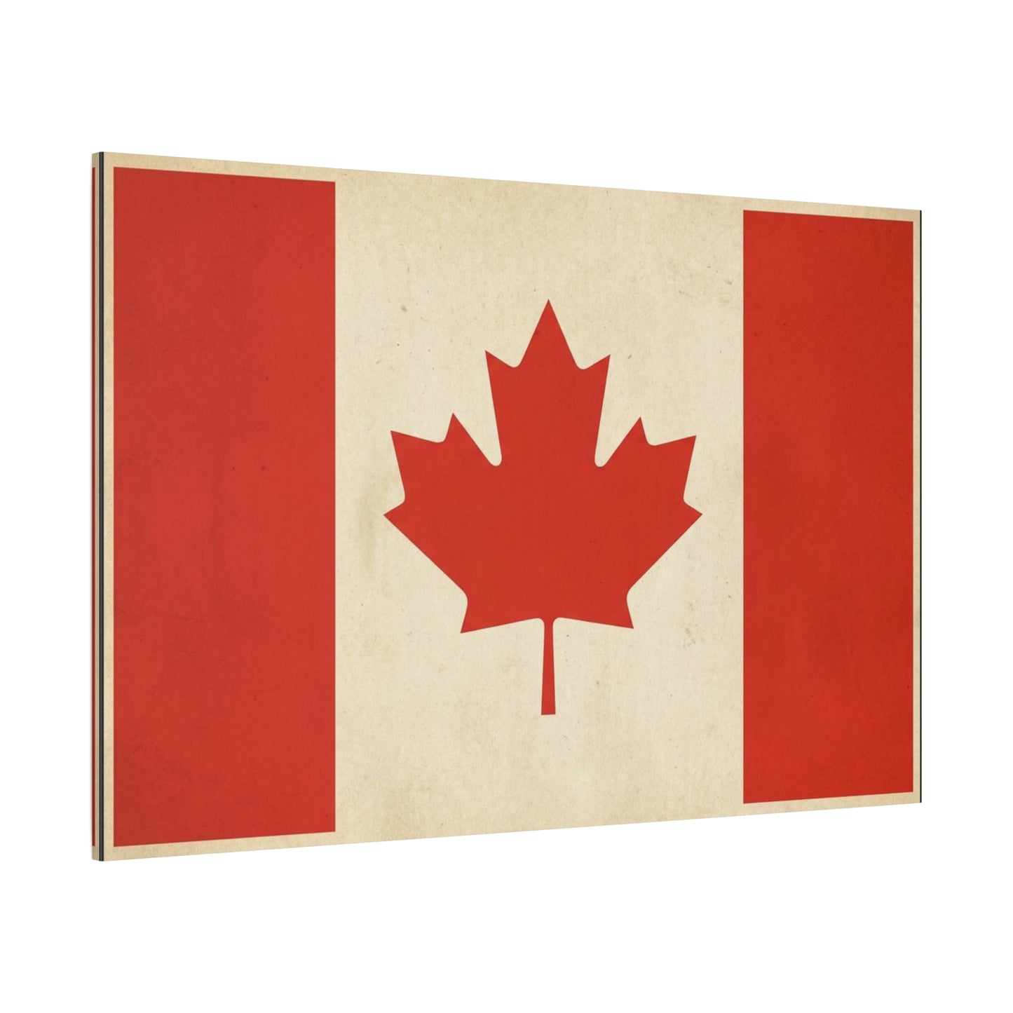 Canadian Flag Canvas Wall Art - Vintage Red Maple Leaf Patriotic Print, Rustic Neutral Texture, Canada Pride Decor, Living Room Wall Decor, Bedroom Home Decoration, Dorm Accent - Ready to Hang