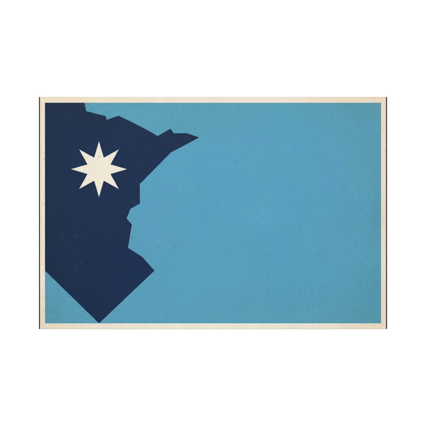 Minnesota State Silhouette Canvas Wall Art - Blue North Star Print, Vintage Minimalist Decor - Modern Graphic Artwork - Living Room Wall Decor - Modern Farmhouse Style - Bedroom Home Decoration