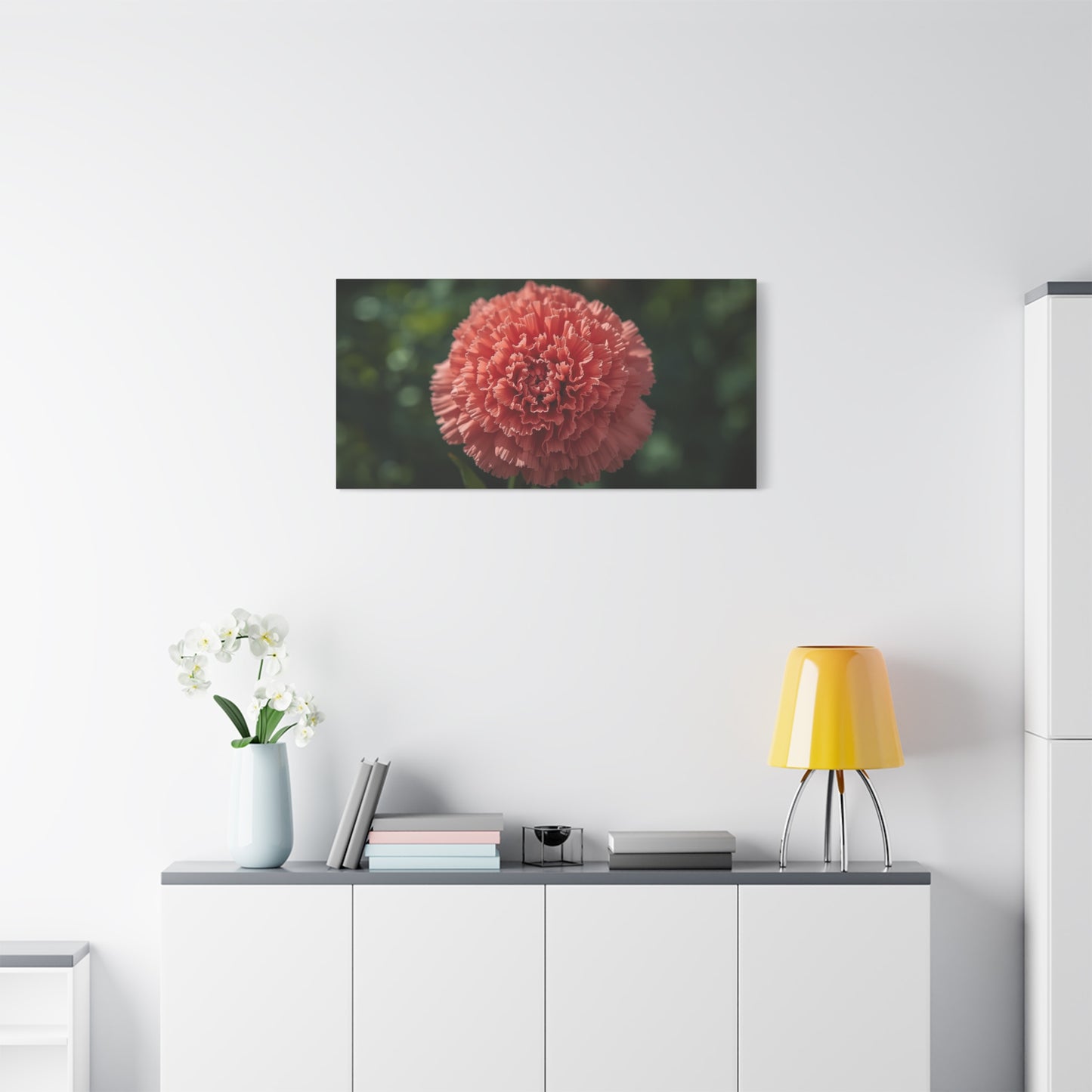 Pink Carnation Canvas Wall Art - Floral Close Up Botanical Print, Soft Focus Garden Art Print - Matte Cotton Canvas - Bedroom Wall Decor, Living Room Home Decoration - Bedroom Home Decoration