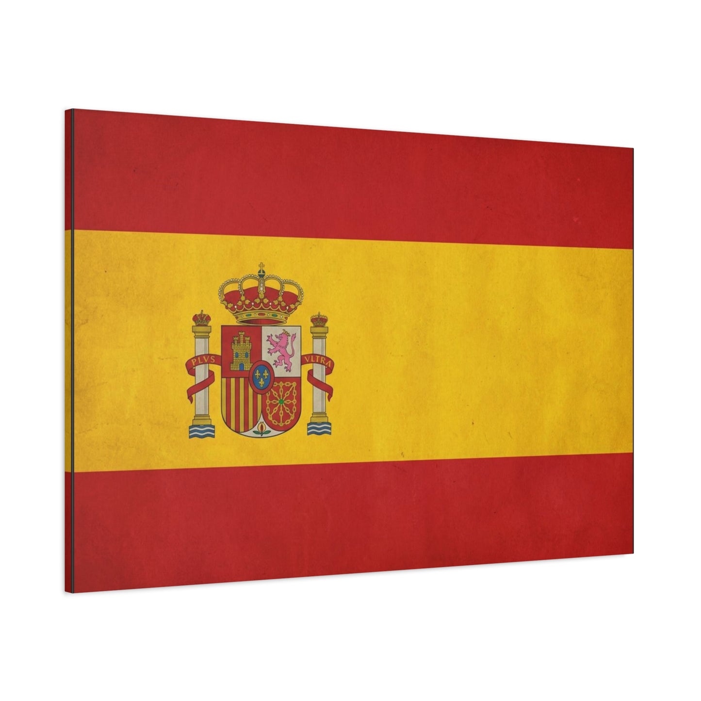 Spain Flag Canvas Wall Art - Spanish Coat Of Arms Print, Vintage Patriotic Decor - Textured Cotton Look, Traditional Style - Living Room Home Decoration - Living Room Wall Decor - Ready to Hang