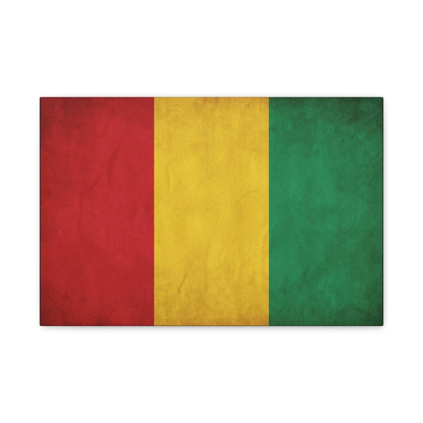 Guinea Flag Canvas Wall Art - Red Yellow Green Tricolor National Print - Vintage Textured Cotton Look - Pan African Style - Living Room Wall Decor - Bedroom Home Decoration - Bedroom Home Decoration