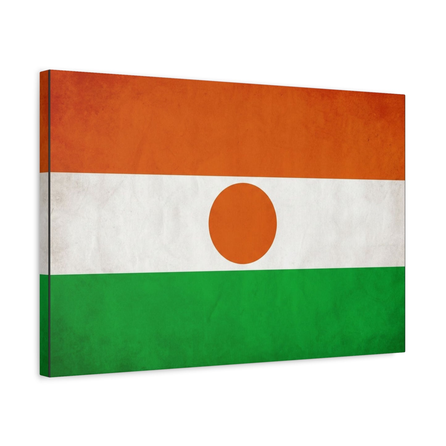 Niger Flag Canvas Wall Art - Orange White Green Tricolor With Central Sun Disc - Minimalist Patriotic Print - Living Room Wall Decor