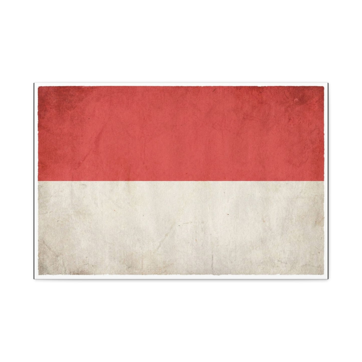 Indonesia Flag Canvas Wall Art - Vintage Red And White Banner Print, Minimalist Patriotic Decor - Matte Cotton Artwork - Living Room Wall Decor, Office Art, Dorm Accent - Bedroom Home Decoration