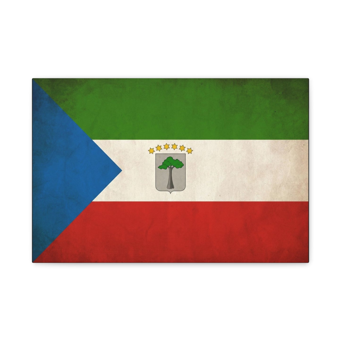 Equatorial Guinea Flag Canvas Wall Art - Vintage National Pride Decor, Distressed Heritage Print - Patriotic Traditional Style - Living Room Wall Decor - Ready to Hang - Bedroom Home Decoration