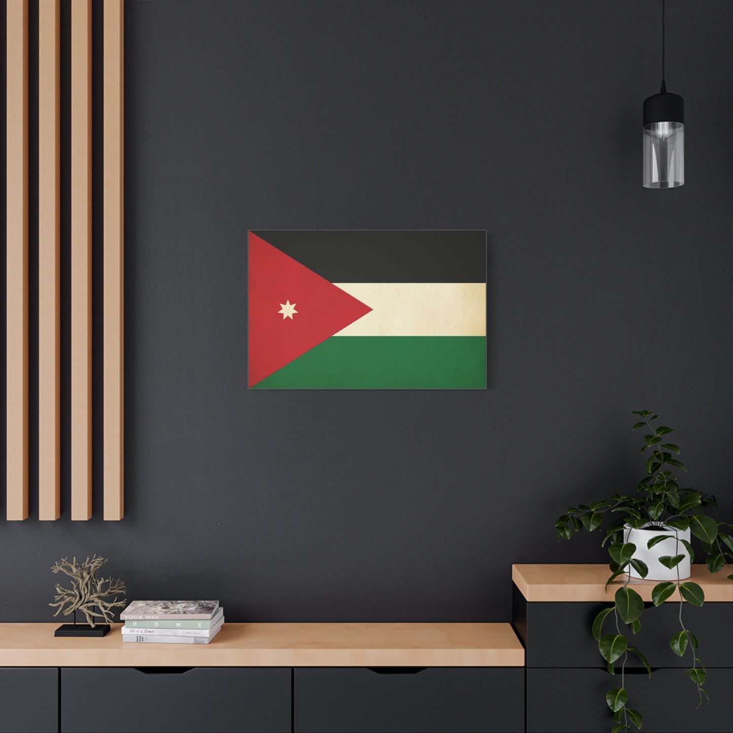 Jordan Flag Canvas Wall Art - Jordanian Pride Decor, Vintage National Banner Print, Matte Cotton Artwork, Living Room Wall Decor, Bedroom Home Decoration, Office Art Accent - Bedroom Home Decoration