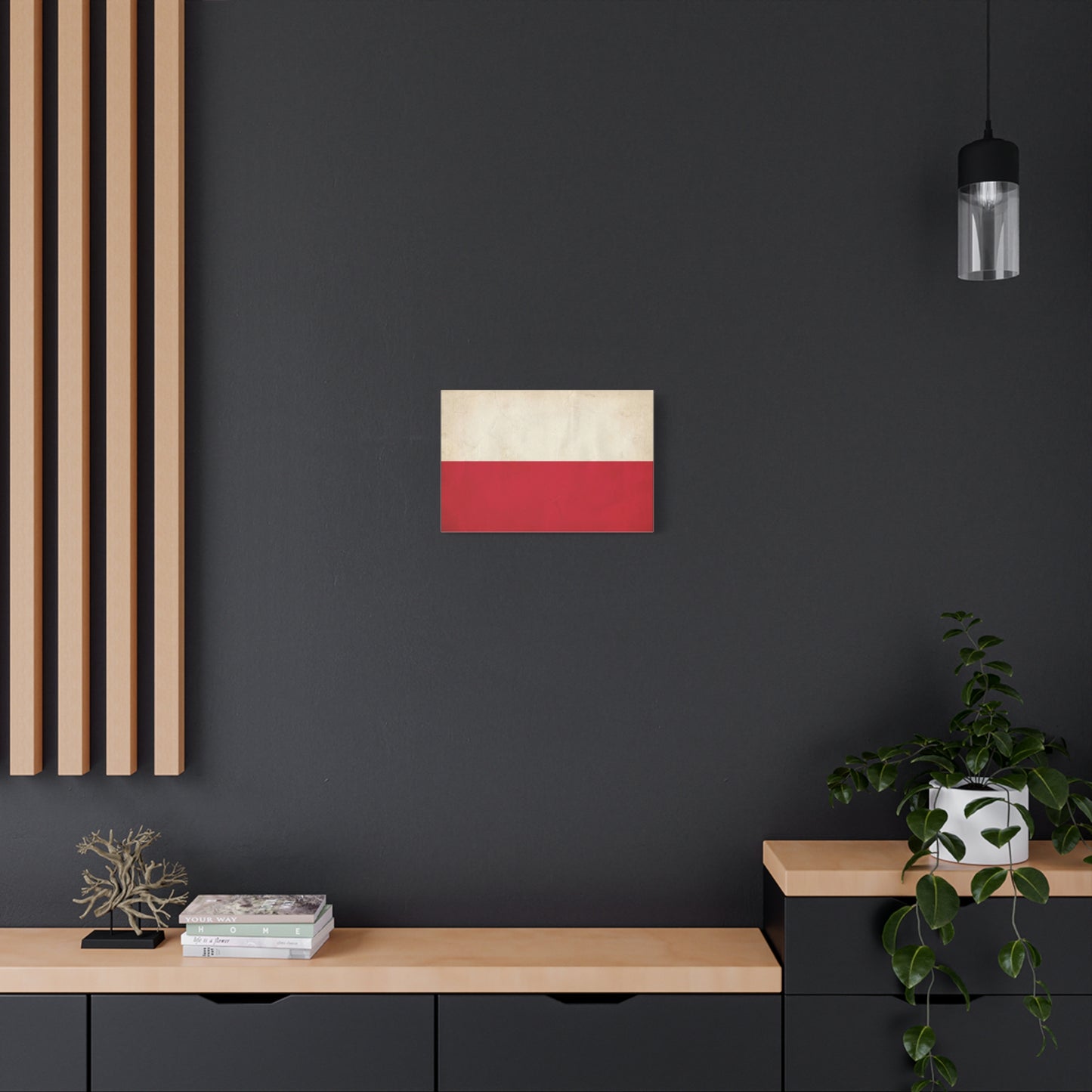 Poland Flag Canvas Wall Art - Vintage Red And White Polish Banner Print - Minimalist Patriotic Decor - Living Room Wall Decor, Bedroom Home Decoration - Bedroom Home Decoration - Cozy Reading Nook Art