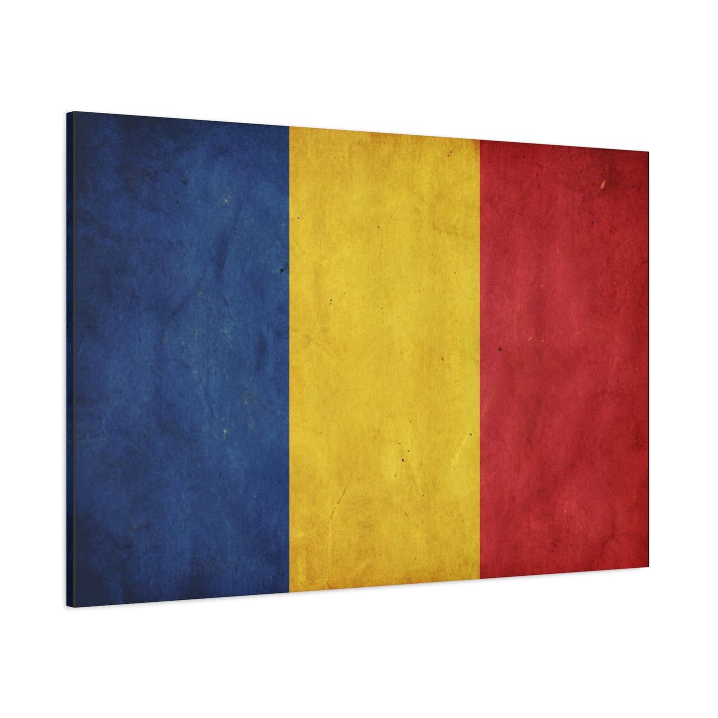 Romania Flag Canvas Wall Art - Vintage Tricolor Country Print, Rustic Patriotic Decor - Textured Cotton Canvas - Living Room Home Decoration, Office Accent - Living Room Wall Decor - Ready to Hang