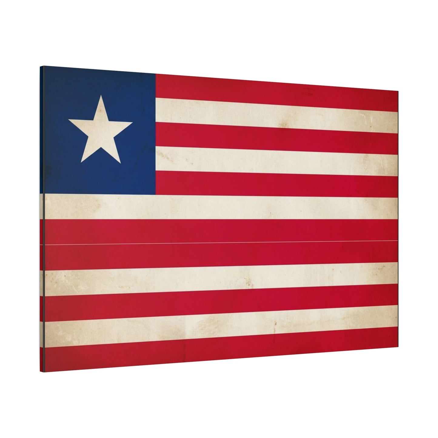 Liberia Flag Canvas Wall Art - Vintage Patriotic Print, Distressed Red White Blue Banner - Matte Cotton Artwork - Living Room Wall Decor, Office Art, Study Room Accent Style - Bedroom Home Decoration