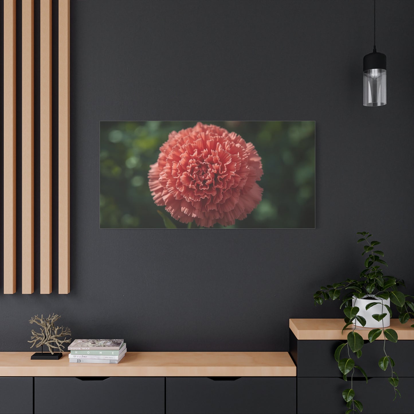 Pink Carnation Canvas Wall Art - Floral Close Up Botanical Print, Soft Focus Garden Art Print - Matte Cotton Canvas - Bedroom Wall Decor, Living Room Home Decoration - Bedroom Home Decoration