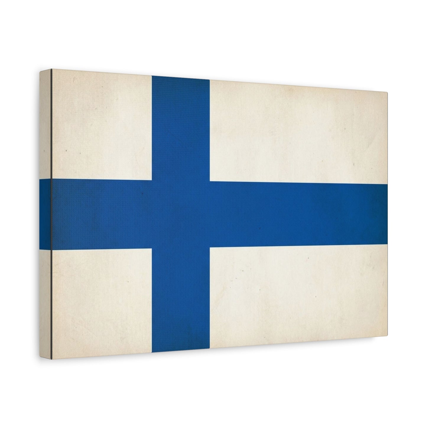 Finland Flag Canvas Wall Art - Blue Nordic Cross Finnish Country Print - Vintage Minimalist Patriotic Decor - Living Room Wall Decor, Bedroom Home Decoration, Office Art - Bedroom Home Decoration
