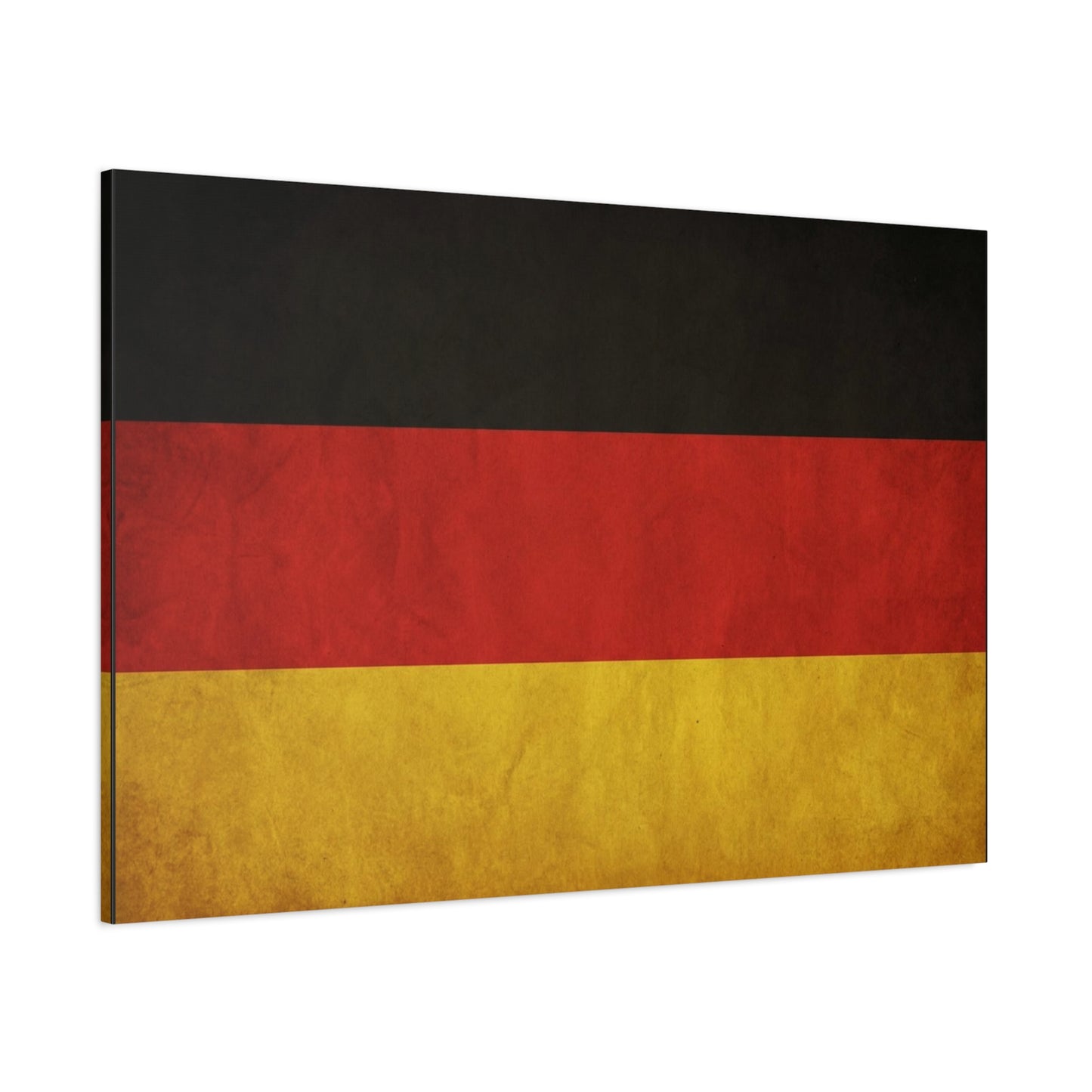 German Flag Canvas Wall Art - Vintage Germany Pride Decor, Black Red Gold Horizontal Banner Print - Rustic Textured Style, Living Room Wall Decor, Office Art - Bedroom Home Decoration - Ready to Hang