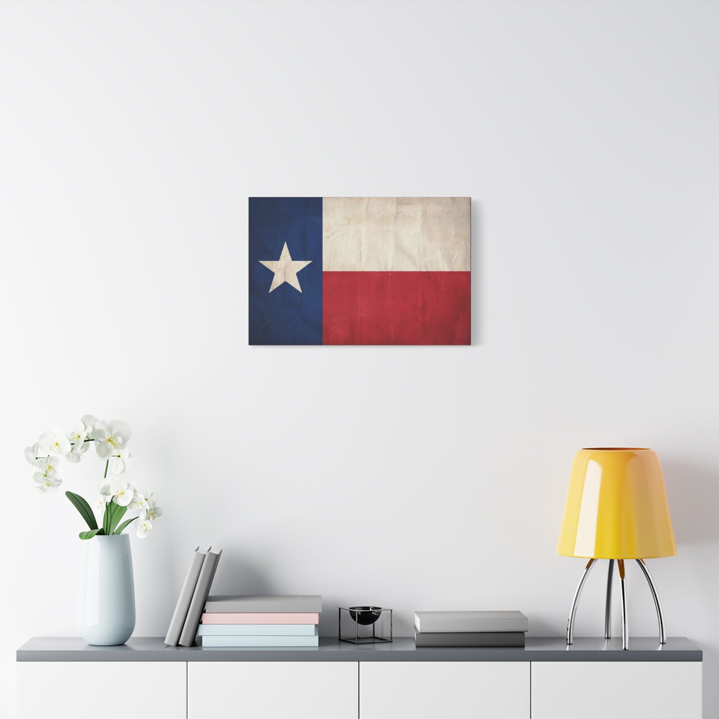 Texas Flag Canvas Wall Art - Vintage Lone Star State Print, Rustic Patriotic Decor - Matte Cotton Artwork - Living Room Wall Decor, Office Accent - Bedroom Home Decoration - Bedroom Home Decoration