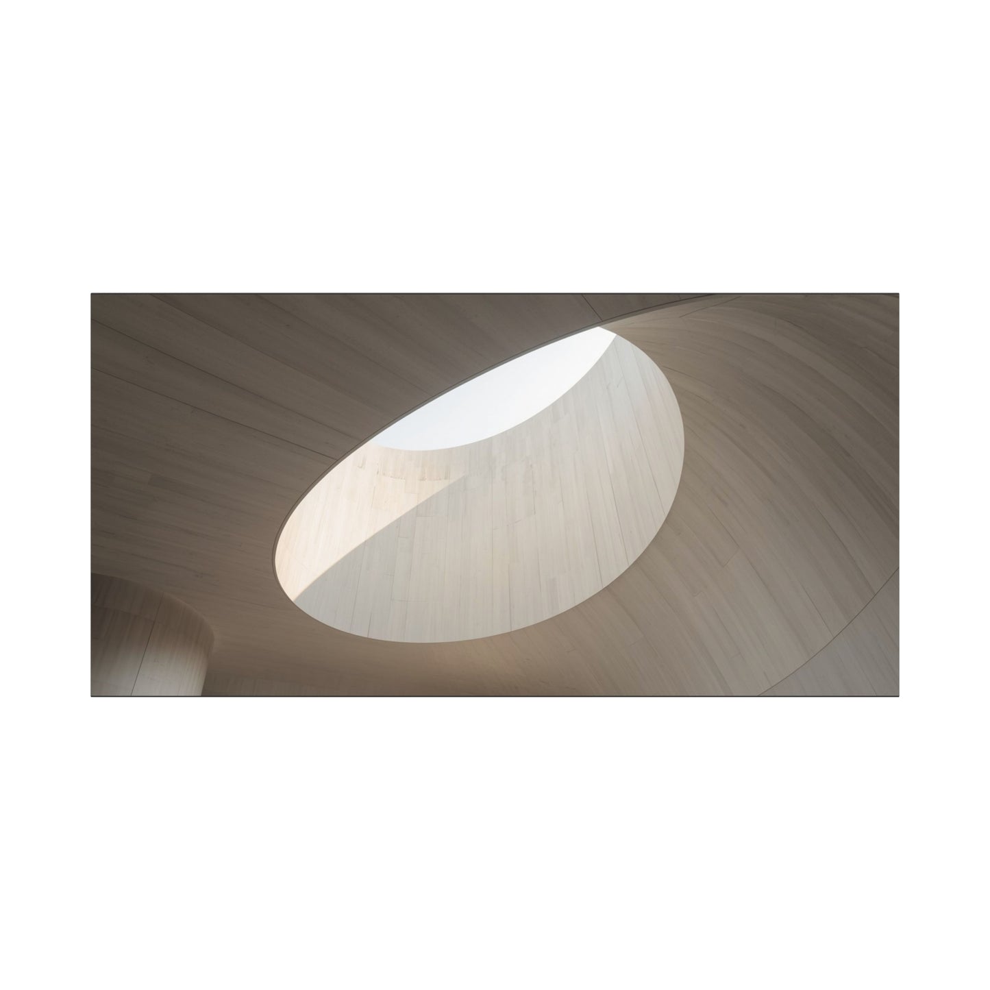 Minimalist Skylight Architecture Canvas Wall Art - Curved Ceiling Oculus Art Print - Neutral Matte Canvas Print - Contemporary Living Room Wall Decor, Bedroom Home Decoration - Modern Farmhouse Style