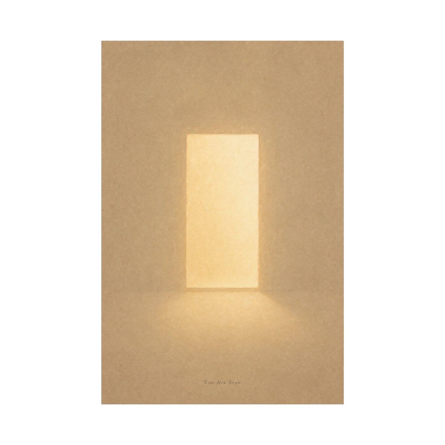 "You Are Seen" Minimalist Canvas Wall Art - Abstract Light Doorway Print, Neutral Beige Modern Home Decor - Contemporary Bedroom Wall Decor, Meditation Space Accent - Ready to Hang - Ready to Hang