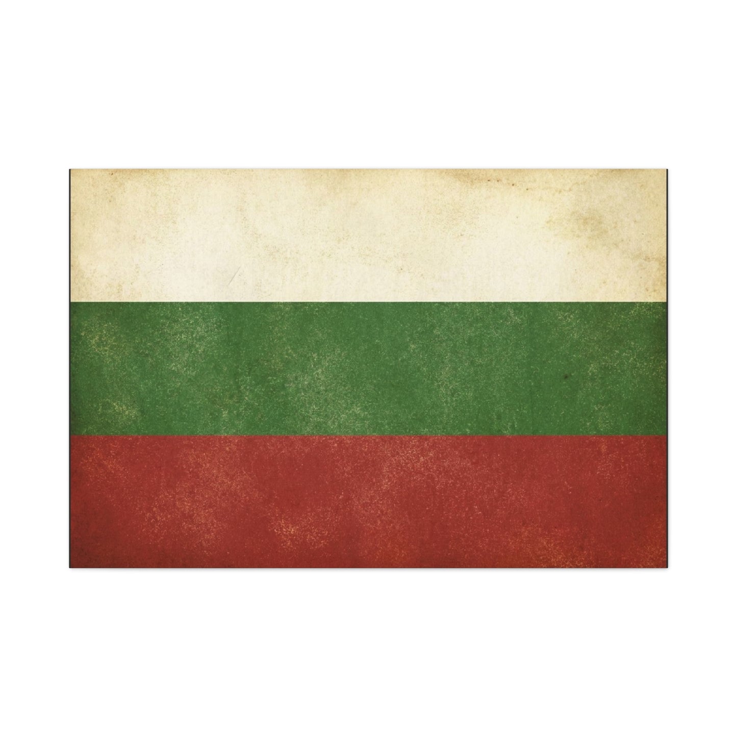 Bulgaria Flag Canvas Wall Art - Vintage Bulgarian Flag Print, Patriotic Tricolor Wall Decor - Distressed Cotton Canvas - Rustic Minimalist Style For Living Room, Office, Dorm - Bedroom Home Decoration