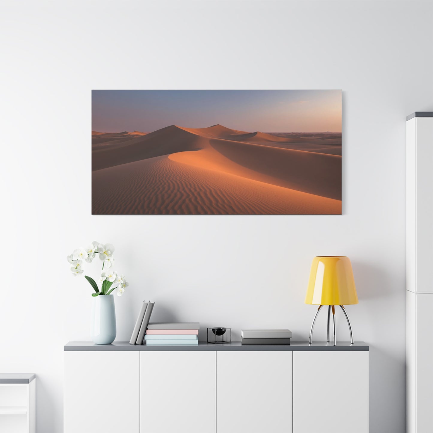 Desert Sand Dunes Canvas Wall Art - Golden Sunset Landscape Art Print - Serene Matte Cotton Decor - Living Room Wall Decor, Bedroom Home Decoration, Office Art - Bedroom Home Decoration