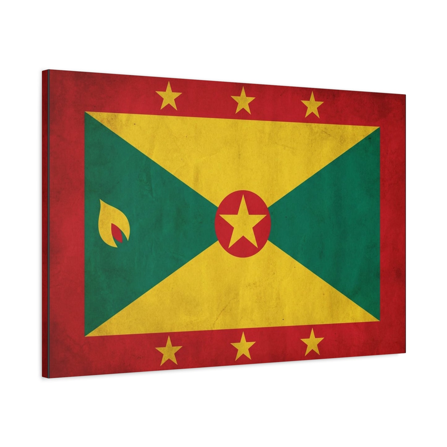 Grenada Flag Canvas Wall Art - Vintage Caribbean Nation Print, Rustic Patriotic Home Accent, Cultural Heritage Artwork, Living Room Decoration, Office Display - Office Wall Art - Ready to Hang