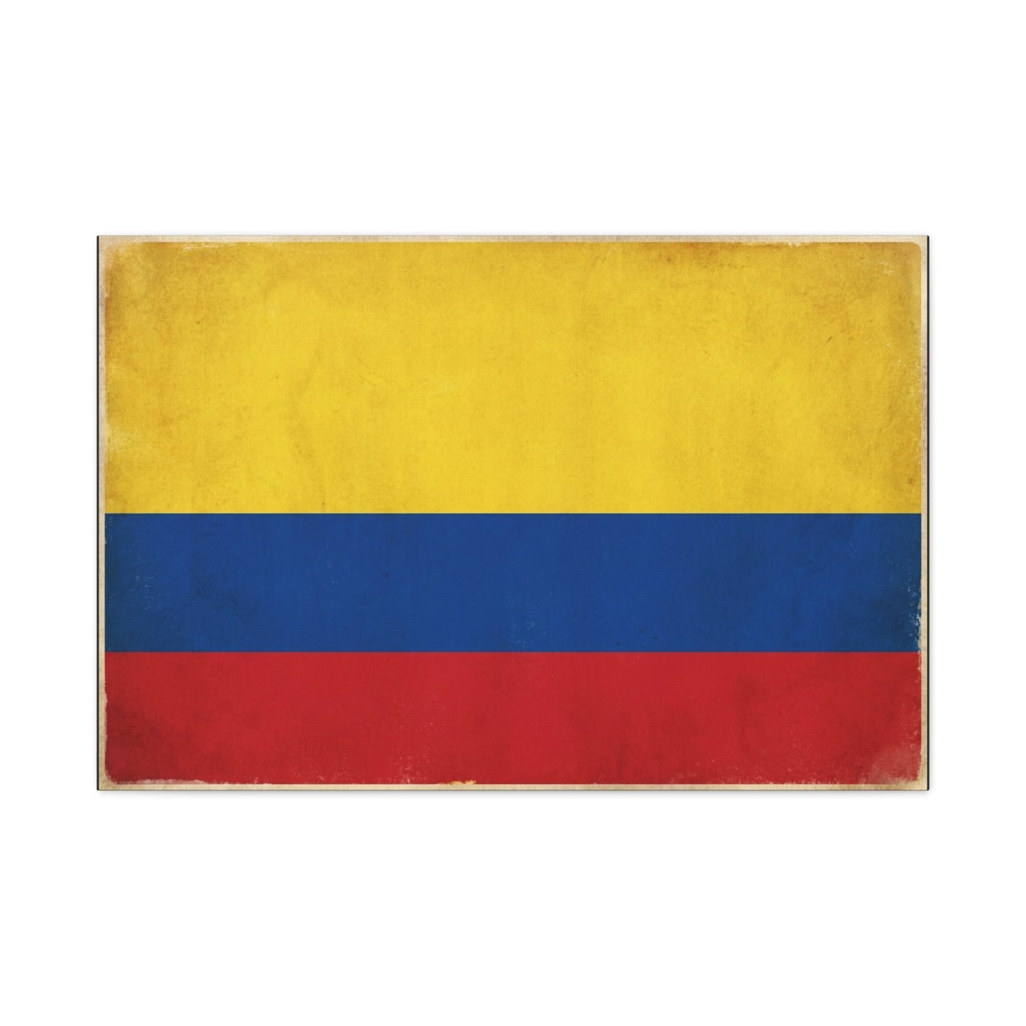 Colombia Flag Canvas Wall Art - Vintage Colombian Flag Print, Patriotic Rustic Decor - Matte Cotton Artwork - Living Room Home Decoration, Office Accent - Living Room Wall Decor - Ready to Hang