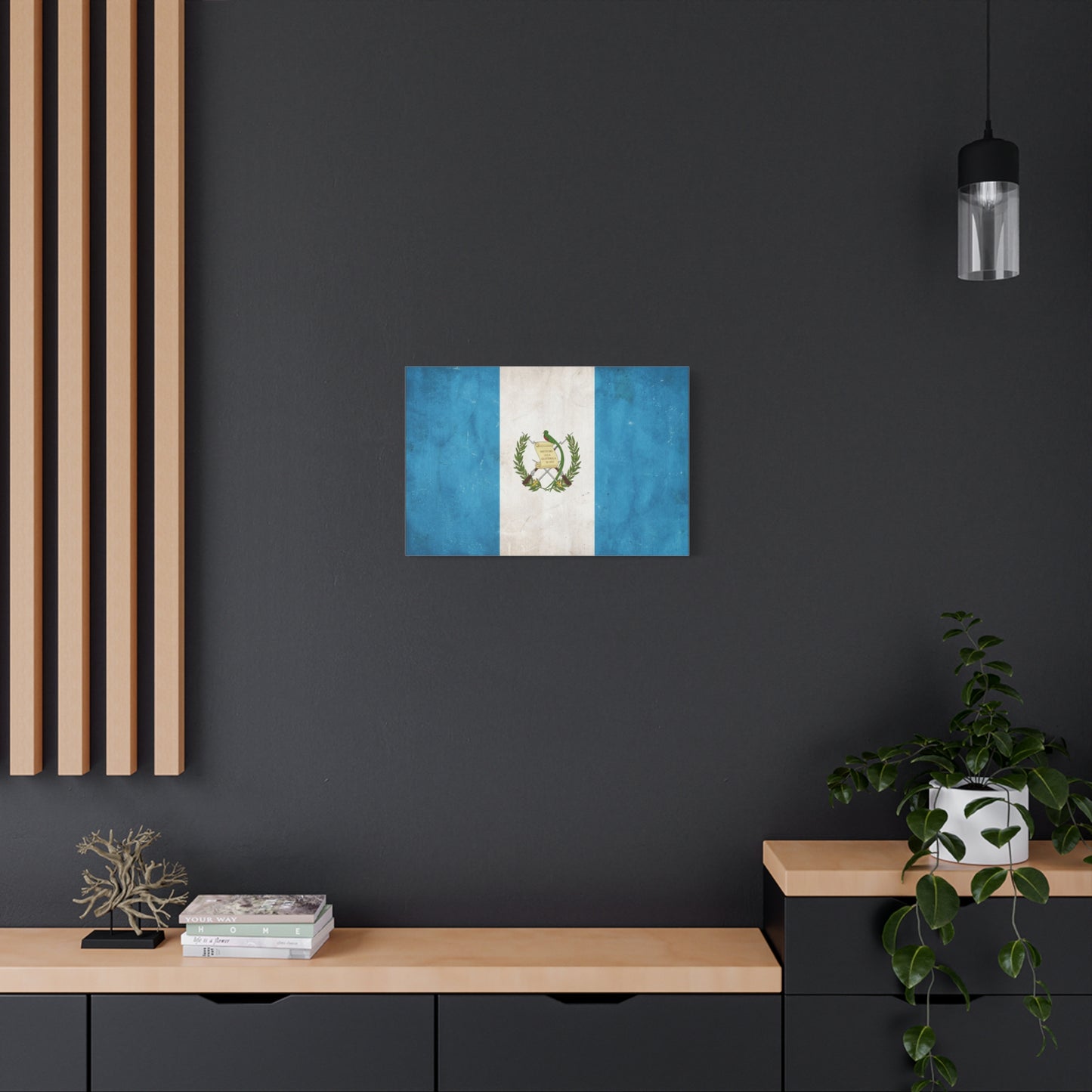 Guatemala Flag Canvas Wall Art - Distintivo De La Guatemala 15 1823 Vintage Blue White Banner Print - Patriotic Decor, Living Room Wall Decor, Office Accent - Bedroom Home Decoration - Ready to Hang