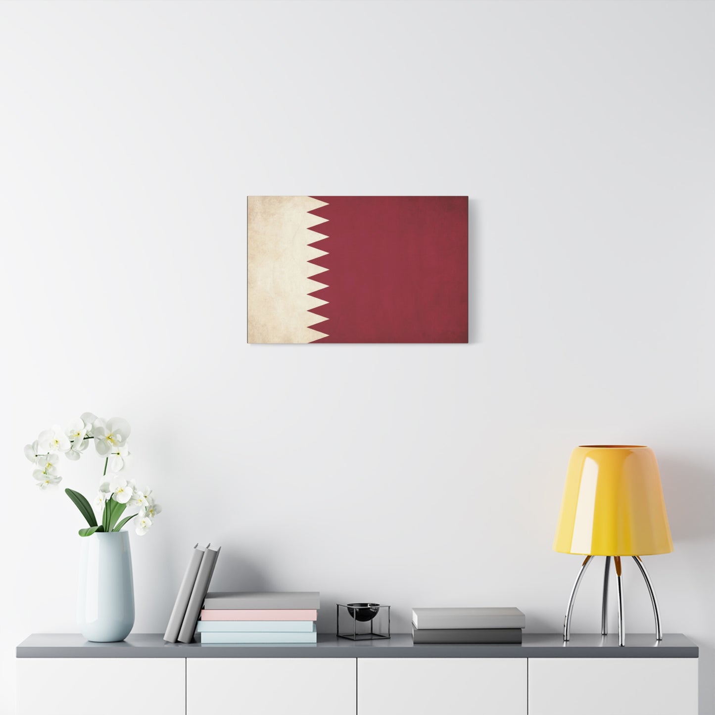 Bahrain Flag Canvas Wall Art - Vintage Red And White National Banner Print - Patriotic Minimalist Decor - Living Room Wall Decor, Office Art - Bedroom Home Decoration - Bedroom Home Decoration